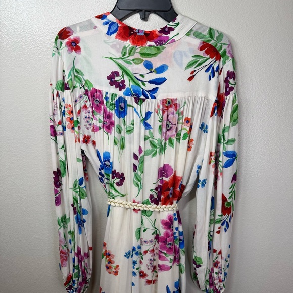 NWT OLIVACEOUS The Annie Dress Button Down Floral Design Long Sleeve Size Small - Picture 7 of 7